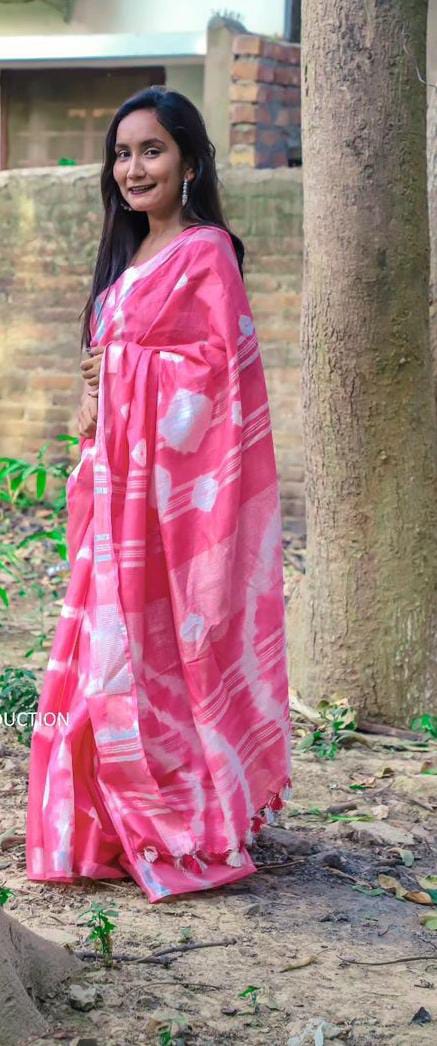 Handcrafted Shibori & Bandhani Technique Saree