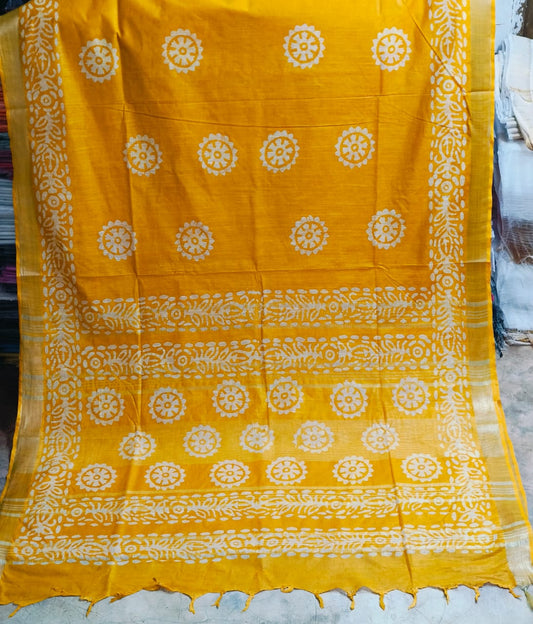 Hand Crafted Batik Print Saree