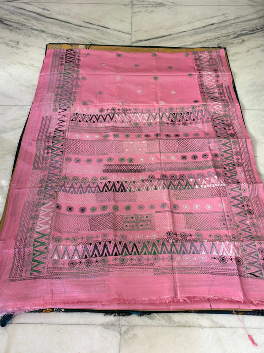 Lambani Hand Crafted Kantha Stitch Saree