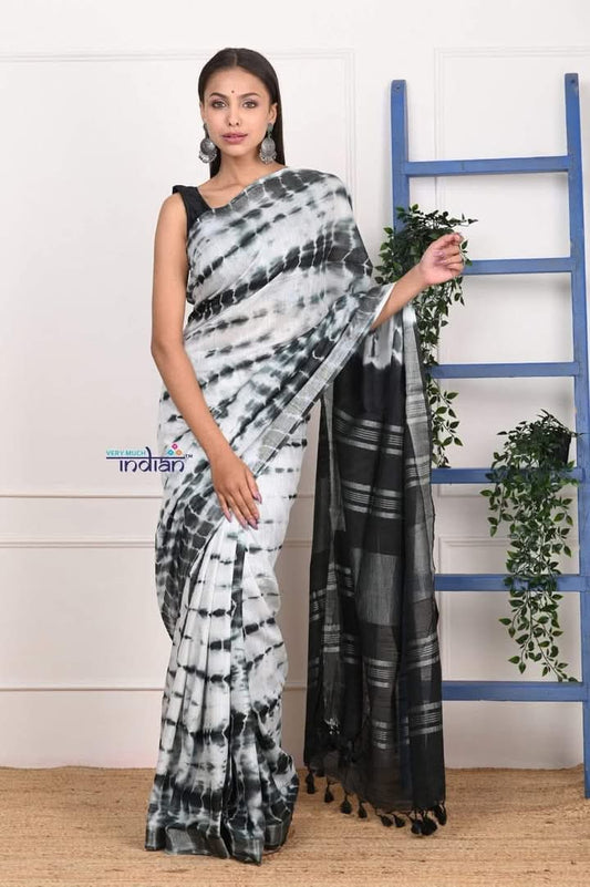 Handcrafted Shibori & Bandhani Technique Saree