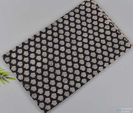 Syahi & Begar (Natural Color) Hand Block Printing Fabric