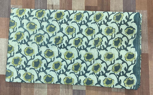 Hand Block Printing Fabric with Synthetic Colors