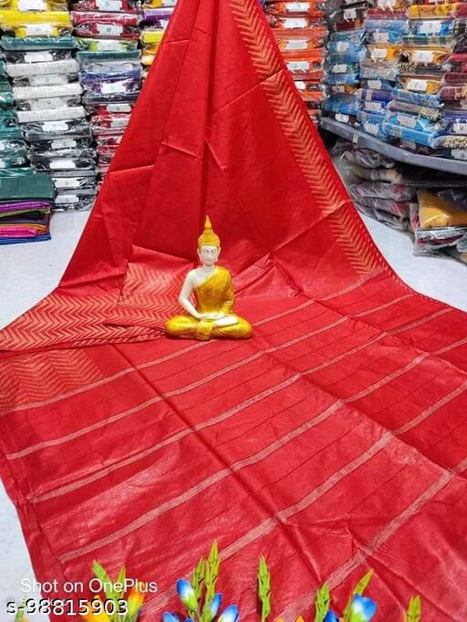 Silk Blend Bhutta Border Saree