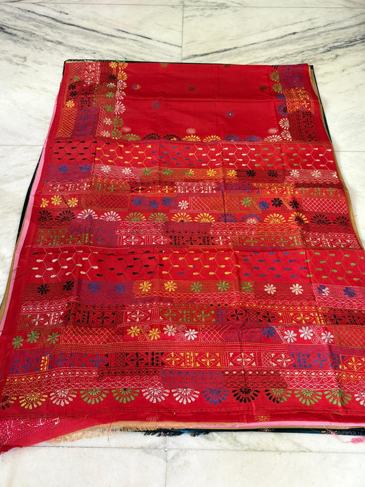 Lambani Hand Crafted Kantha Stitch Saree
