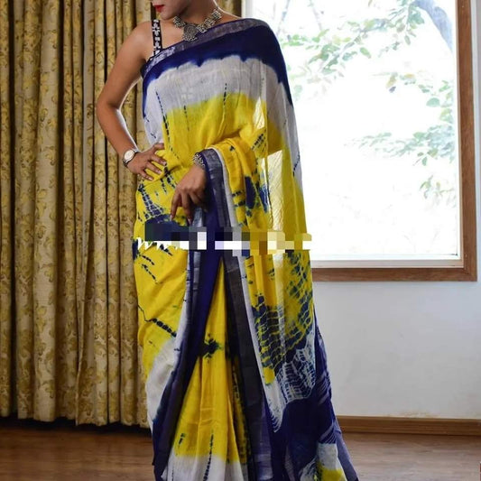 Handcrafted Shibori & Bandhani Technique Saree