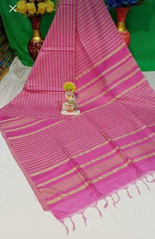 Stripe Checks Silk Blended Saree