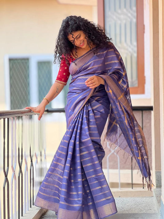 Full Body Zari Silk Blended Saree