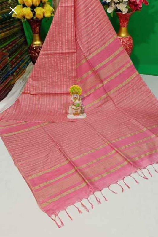 Stripe Checks Silk Blended Saree