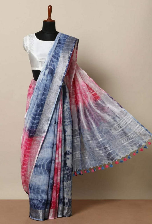 Handcrafted Shibori & Bandhani Technique Saree