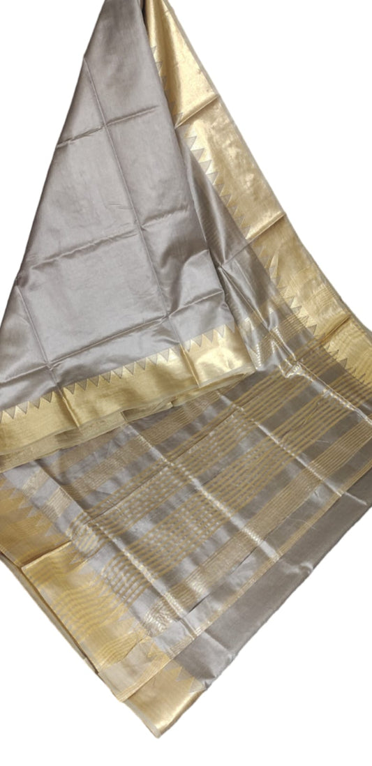 Temple Border Silk Blended Saree