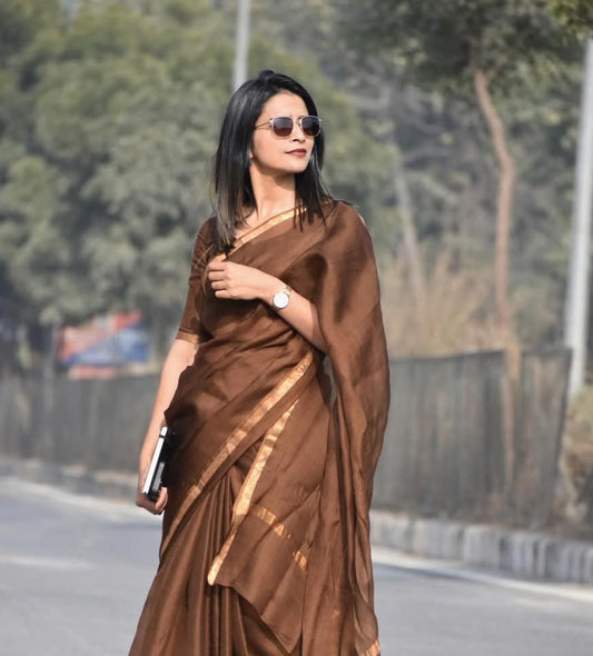 Kota Silk & Viscose Blend Saree with 1" Zari