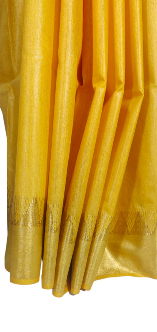 Temple Border Silk Blended Saree