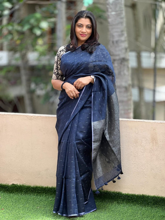 Dotted Kota Silk Blended Saree