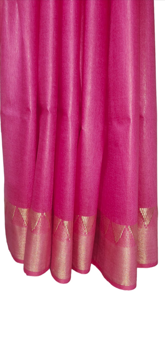 Temple Border Silk Blended Saree
