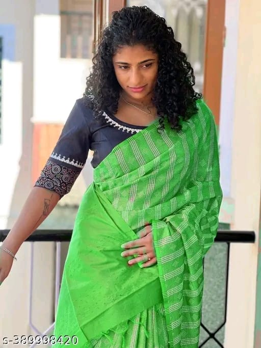 Mini Checks Silk Blended Saree