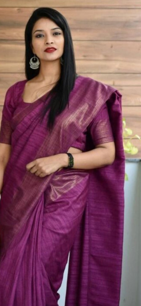 Kota Silk & Viscose Blend Saree with 3" Zari