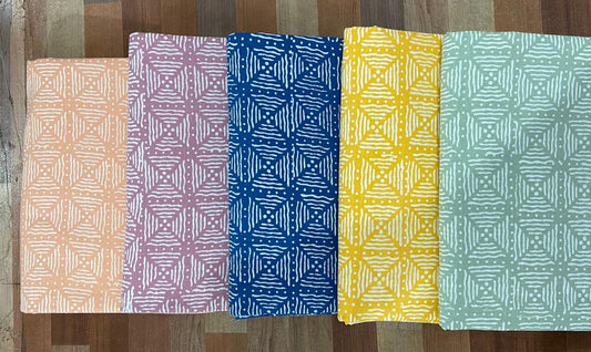 White Khari Hand Block Printing Fabric