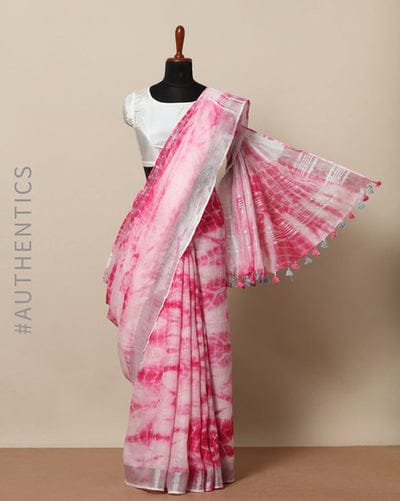Handcrafted Shibori & Bandhani Technique Saree