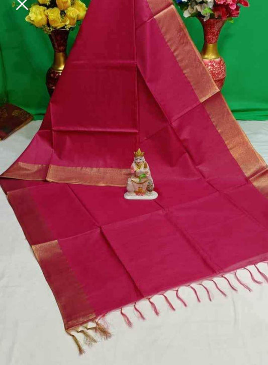 Kota Silk & Viscose Blend Saree with 3" Zari