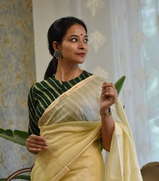 Kota Silk & Viscose Blend Saree with 1" Zari