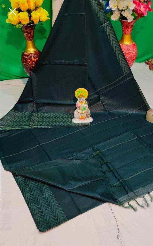 Silk Blend Bhutta Border Saree