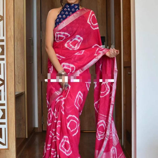 Handcrafted Shibori & Bandhani Technique Saree