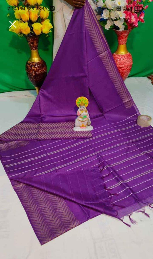 Silk Blend Bhutta Border Saree