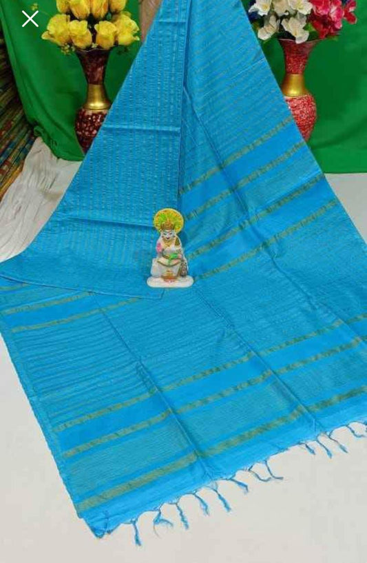 Stripe Checks Silk Blended Saree