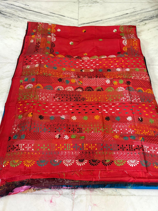 Lambani Hand Crafted Kantha Stitch Saree