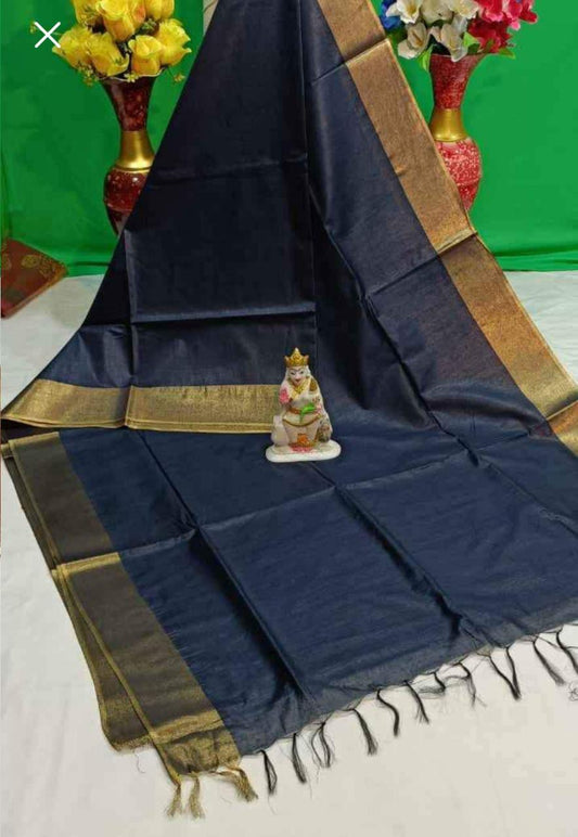 Kota Silk & Viscose Blend Saree with 3" Zari