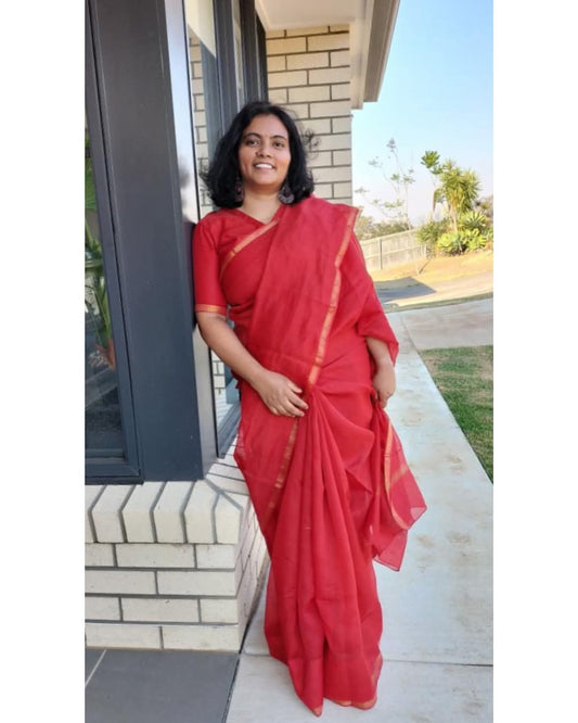 Kota Silk & Viscose Blend Saree with 1" Zari
