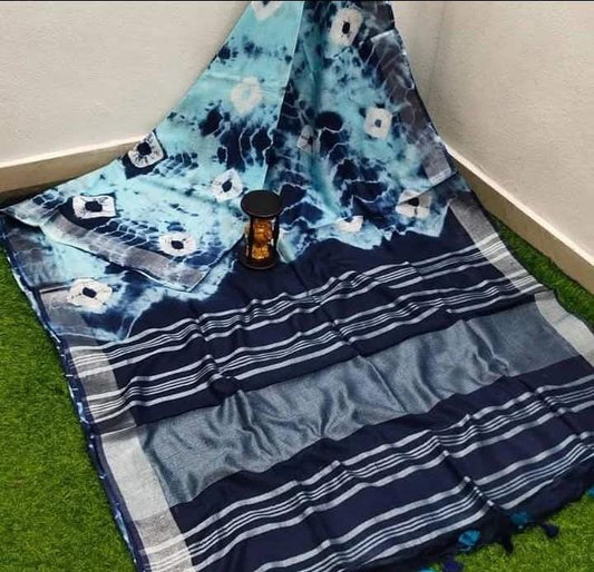 Handcrafted Shibori & Bandhani Technique Saree
